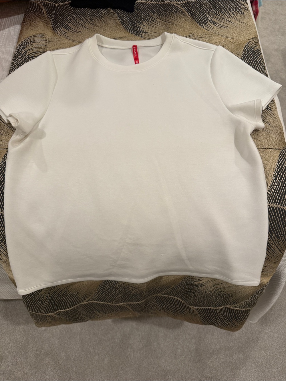 SPANX White Short-Sleeve Crewneck Tee